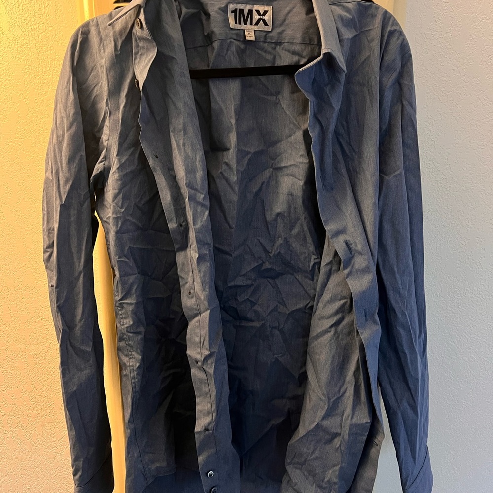 Express Blue Dress Shirt Classic Design